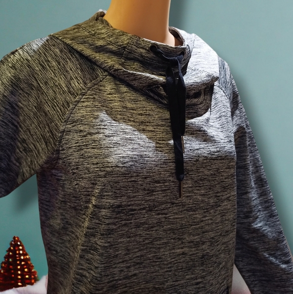 90 Degree By Reflex Women's Fleece Brushed Activewear Heathered Silver Hoodie - Picture 13 of 16